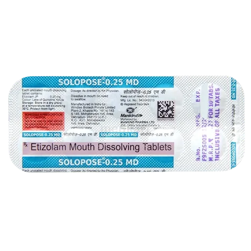 solopose md 0.25mg tablet 10's